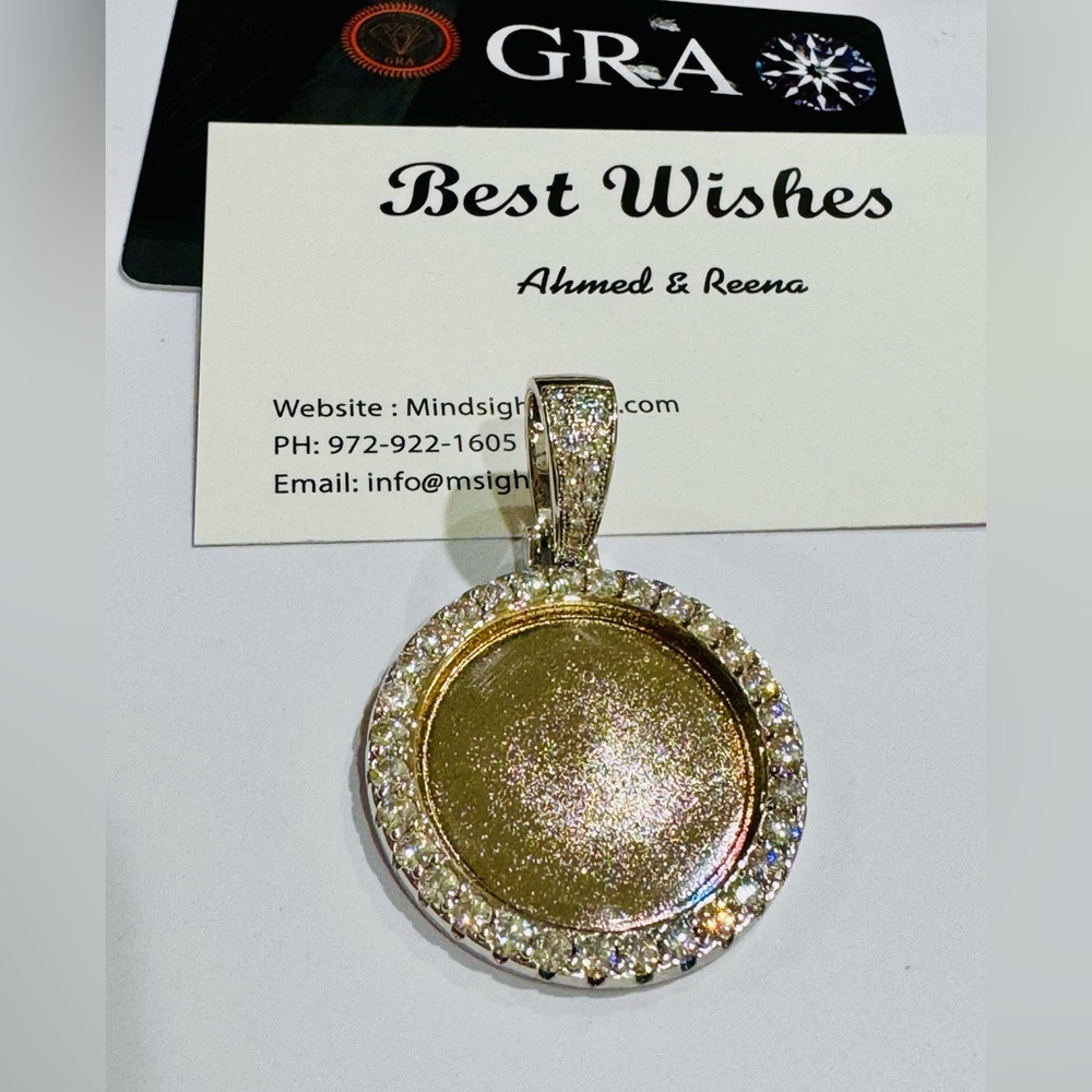 14k Gold Vermeil Memory Charm, VVS Keepsake Pendant, 100% pass diamond Test HOT!